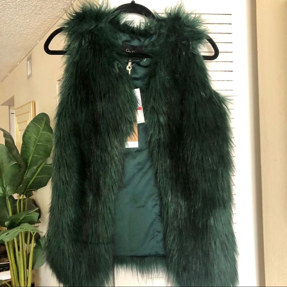 Faux Fur Emerald Green Vest